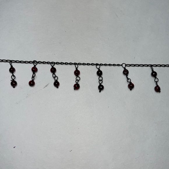 EUC: burgundy beads on black chain choker - Picture 5 of 7